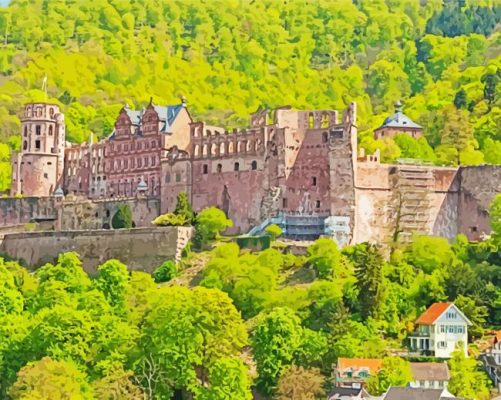 Heidelberg Castle paint by number