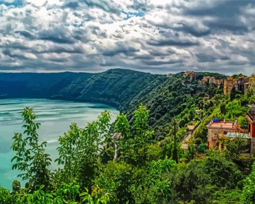 Lake Albano In Italy paint by number