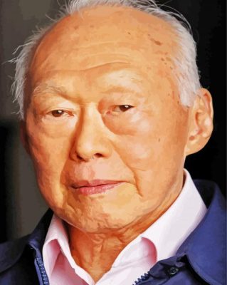 Lee kuan Yew Singapore Prime Minister paint by number