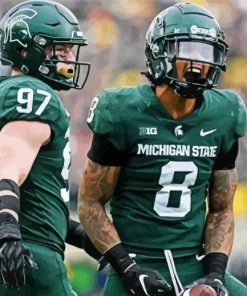 Michigan State Spartans American Football Players paint by number
