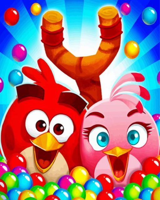 Pop Birds Video Game Paint by number