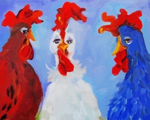 Red White And Blue Chicken paint by number