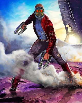 Star Lord Super Hero paint by number