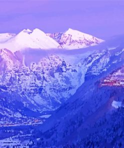 Telluride Snowy Mountains paint by number