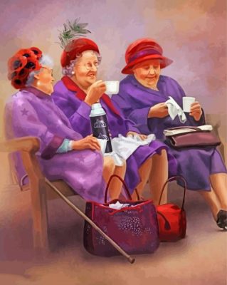 Three Old Ladies paint by number