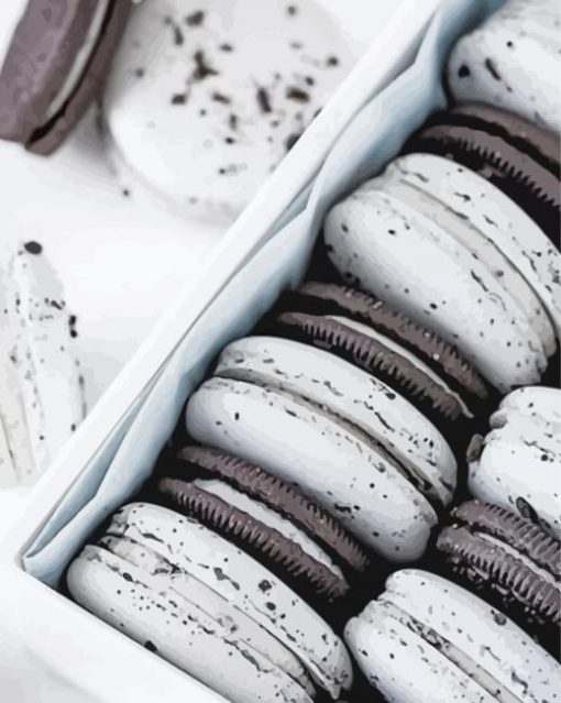 White Macarons And Oreo paint by number