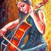 Woman Playing Bass Cello paint by number
