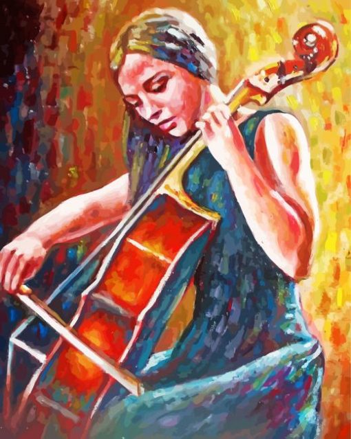 Woman Playing Bass Cello paint by number