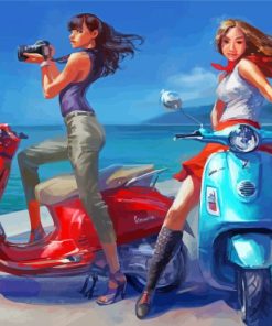Women With Vespa paint by number