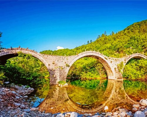 Zagori Bridge paint by number