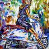 Abstract Woman With Vespa paint by number