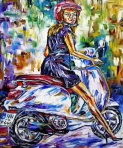 Abstract Woman With Vespa paint by number