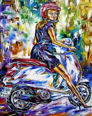 Abstract Woman With Vespa paint by number