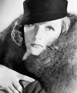 Black And White Greta Garbo paint by number
