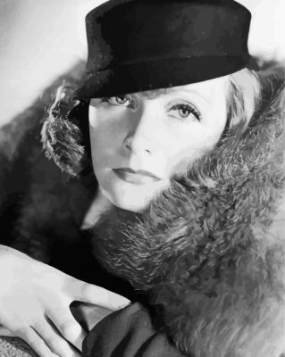 Black And White Greta Garbo paint by number