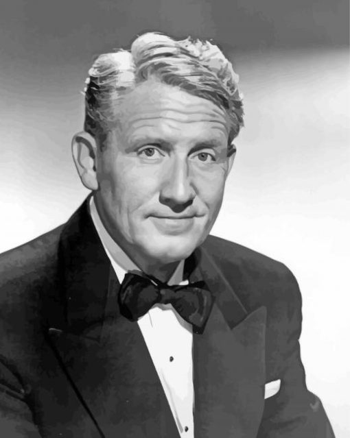 Black And White Spencer Tracy paint by number