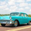 Blue 1956 Chevrolet paint by number
