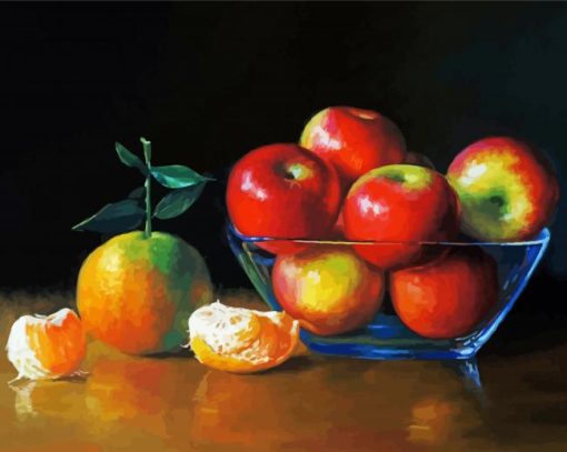 Bowl Of Apples Fruit Still Life paint by number