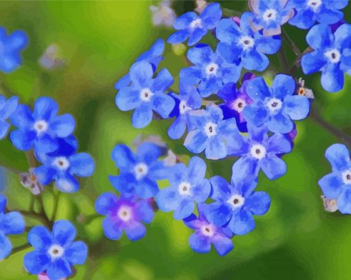 Cool Blue Wildflowers paint by number