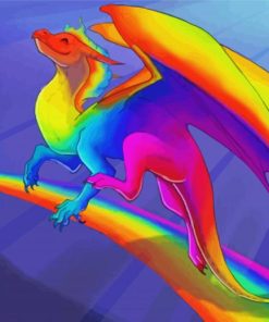 Cute Rainbow Dragon paint by number