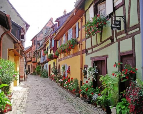 Eguisheim Alleys Paint by number