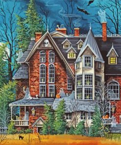 Halloween Victorian House paint by number