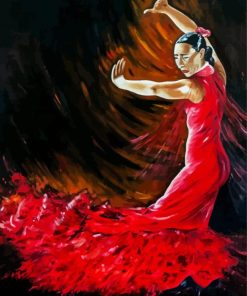 Lady Red Dance Art paint by number