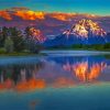 Nature Landscape Teton Mountains paint by number