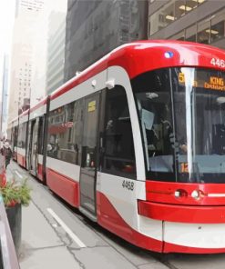 Red Streetcars paint by number