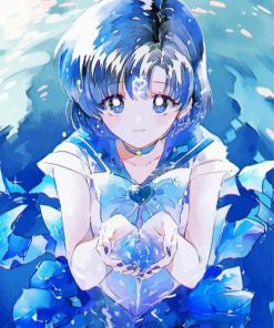 Sailor Moon Character Sailor Mercury paint by number