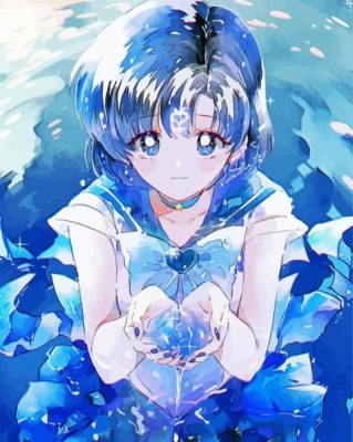 Sailor Moon Character Sailor Mercury paint by number