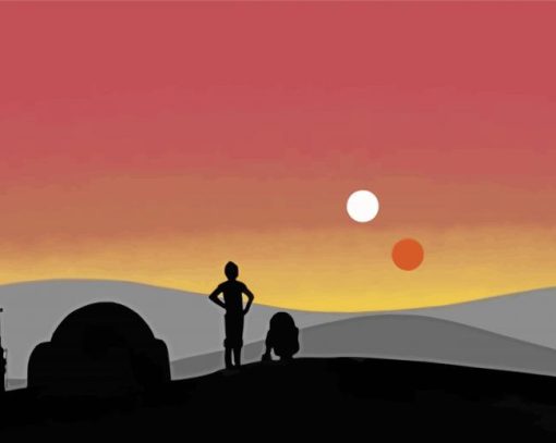 Tatooine Star Wars Landscape paint by number