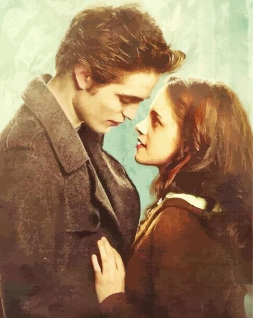 Vintage Edward And Bella paint by number