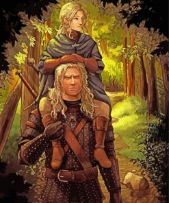 Vintage Witcher Book Art paint by number