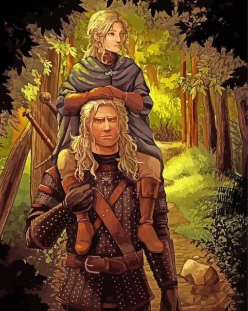 Vintage Witcher Book Art paint by number