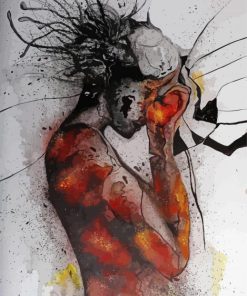 Abstract Fire Woman Paint by number