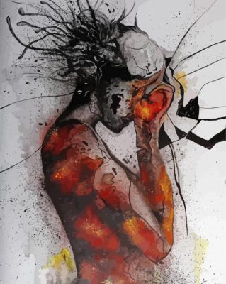 Abstract Fire Woman Paint by number