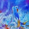 Abstract Romantic Swan paint by number