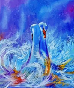 Abstract Romantic Swan paint by number