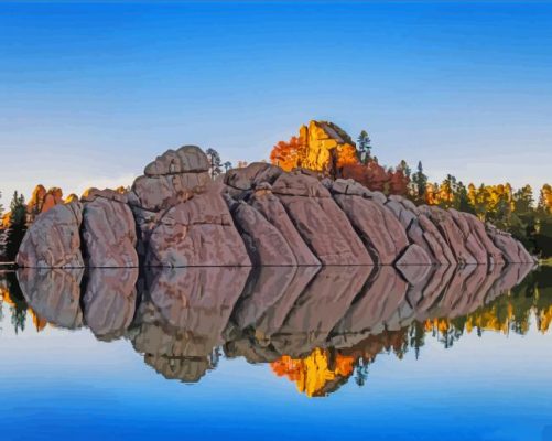 Aesthetic Sylvan Lake Reflection paint by number