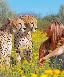 Aesthetic Woman With Cheetah Animal paint by number