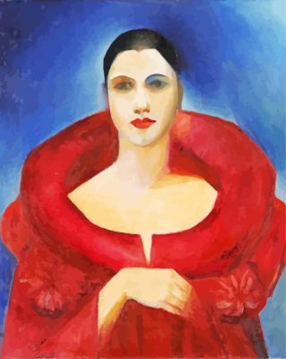 Autorretrato Ou Le Manteau Rouge By Tarsila Do Amaral paint by number