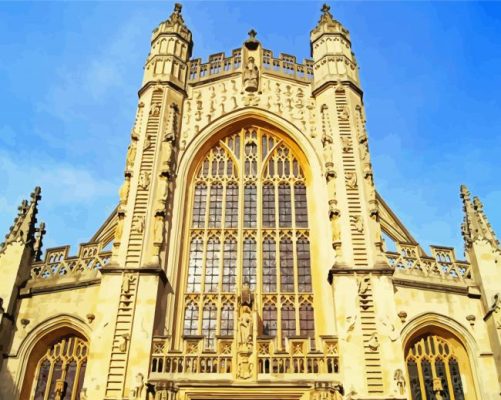 Bath Abbey In City Of Bath paint by number