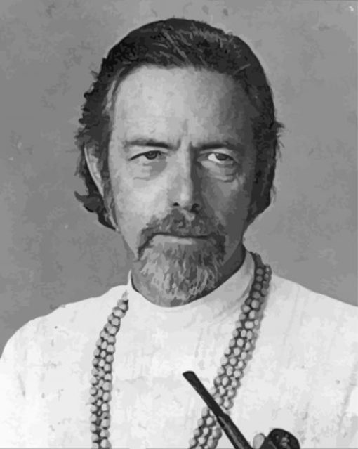 Black And White Alan Watts paint by number