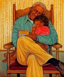 Black Grandfather And Grandson paint by number