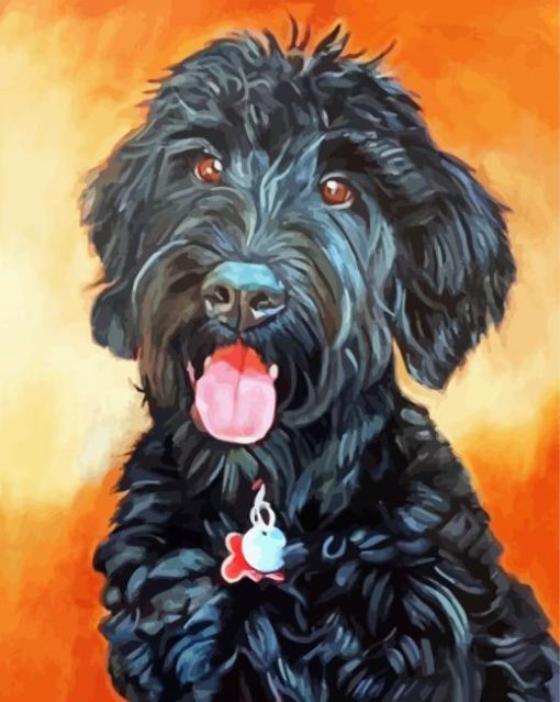 Black Poodle Art paint by number