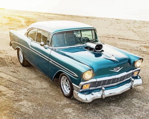 Blue 1956 Chevrolet Car paint by number