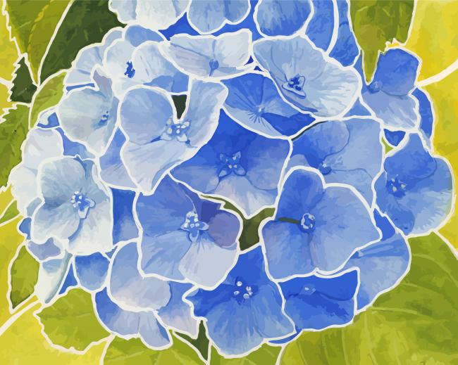 Blue Hydrangeas Art paint by number