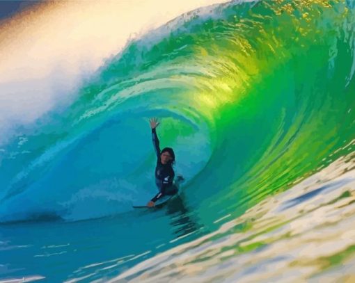 Bodyboarding In Waves paint by number