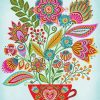 Botanical Floral Teacup paint by number